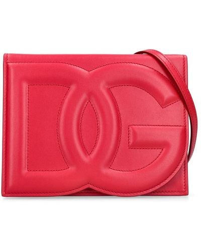 Dolce & Gabbana Borsa in pelle con logo - Rosso