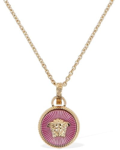 Versace Collana con charm moneta medusa - Rosa