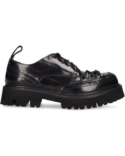 Moschino Leather Lace-up Shoes - Black