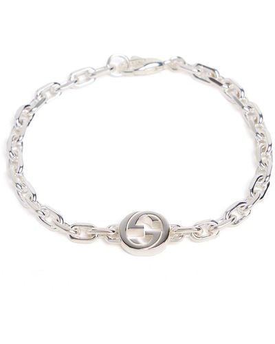 Gucci Armband Aus Sterlingsilber Mit Interlocking G - Natur