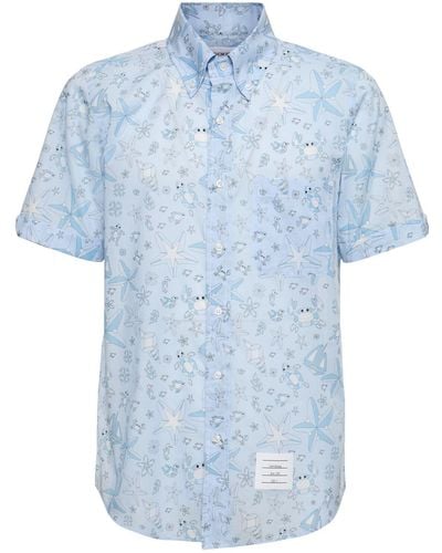 Thom Browne ストレートフィットコットンシャツ - ブルー
