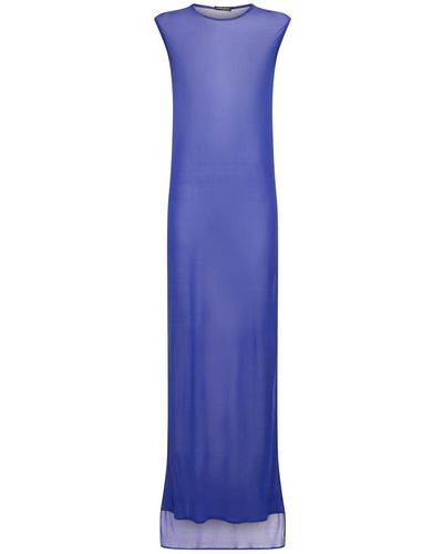 Ann Demeulemeester Robe longue en jersey ultra-léger seda - Violet