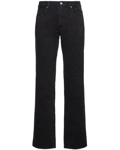 Bluemarble Denim Jacquard Bootcut Jeans - Black