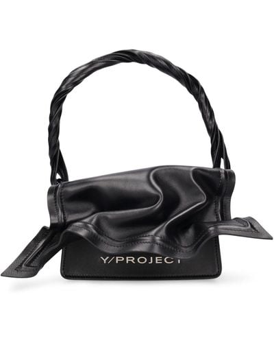 Y. Project Mini Wire Leather Top Handle Bag - Black