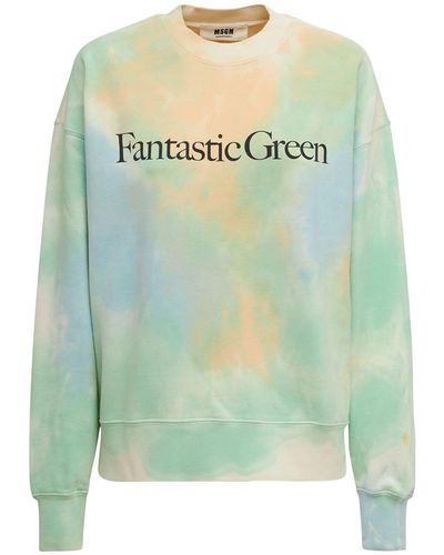 MSGM Jersey-sweatshirt Mit Druck "fantastic Green" - Grün