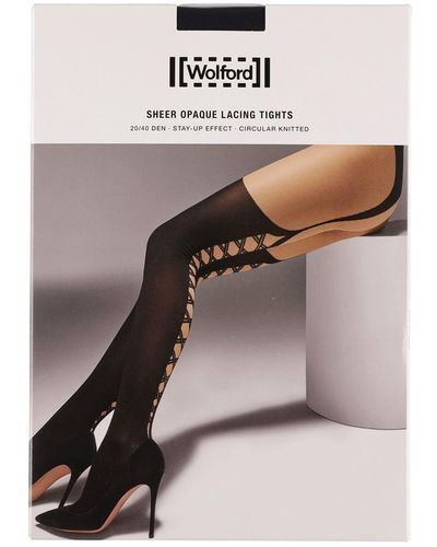 Wolford Sheer & Opaque Stay-up Effect Tights - Multicolour
