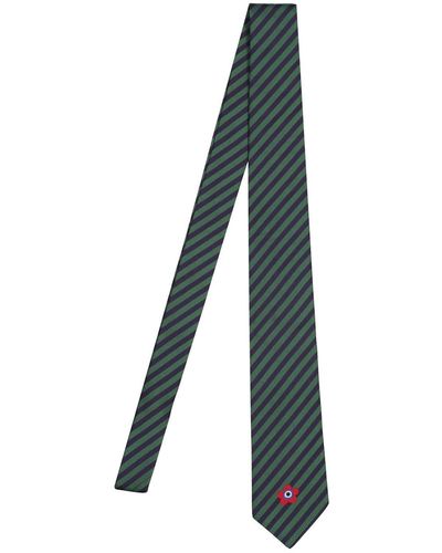 KENZO 7cm Boke Logo Silk Tie - Green