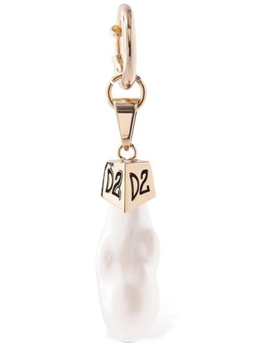 DSquared² Pendiente individual con perla sintética - Blanco
