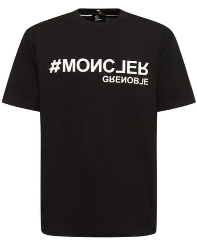 3 MONCLER GRENOBLE T-shirt Aus Baumwolle Mit Logo - Schwarz