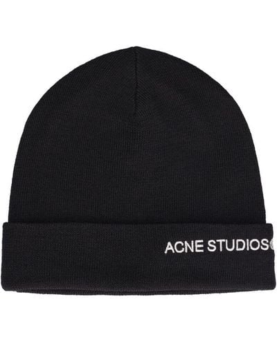 Acne Studios Bonnet à logo kinau - Noir