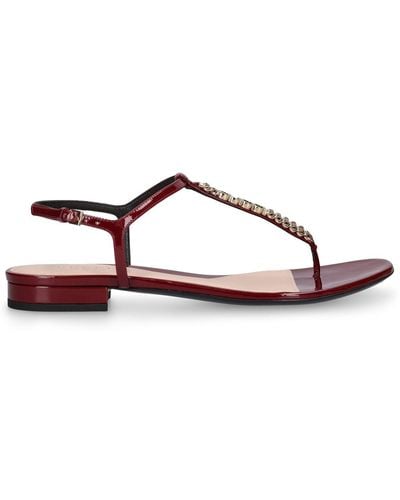 Gucci 15mm Signoria Leather Thong Sandals - Brown