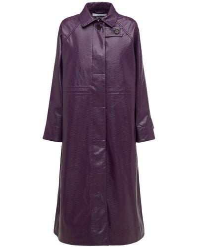 Saks Potts Ana Faux Leather Trench Coat - Purple