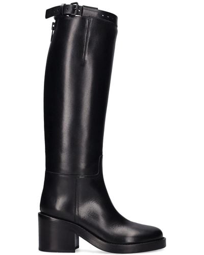 Ann Demeulemeester 50Mm Stan Leather Riding Boots - Black