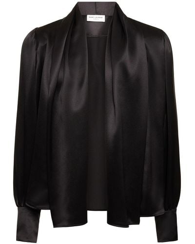 Saint Laurent Fluid Silk Shirt - Black