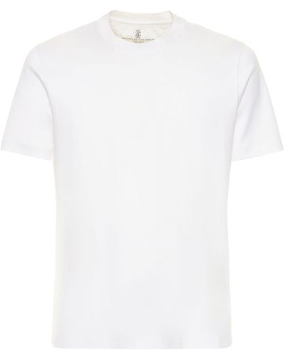 Brunello Cucinelli T-shirt In Cotone - Bianco
