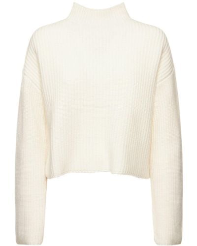 Loulou Studio Faro High Neck Cashmere Sweater - White