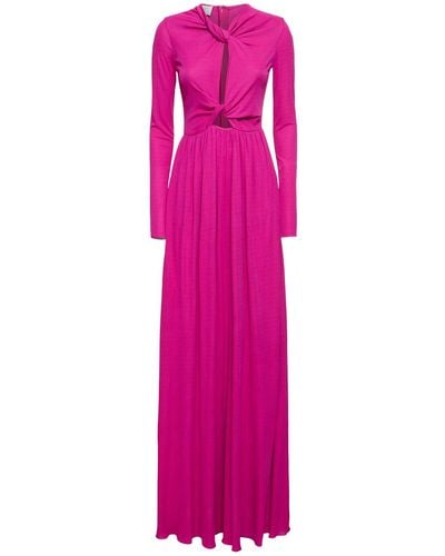 Giambattista Valli Jersey Knotted Long Sleeve Maxi Dress - Pink