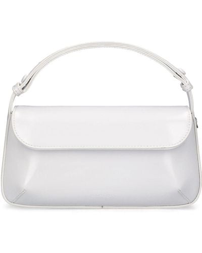 Courreges Sleek Leather Shoulder Bag - White