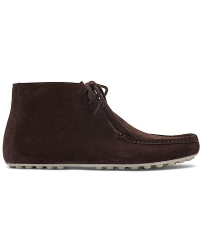 Loro Piana Chaussures à lacets en daim lp dots mid roadster - Marron