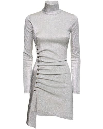 Rabanne Lvr exclusive vestido corto de jersey lúrex - Gris