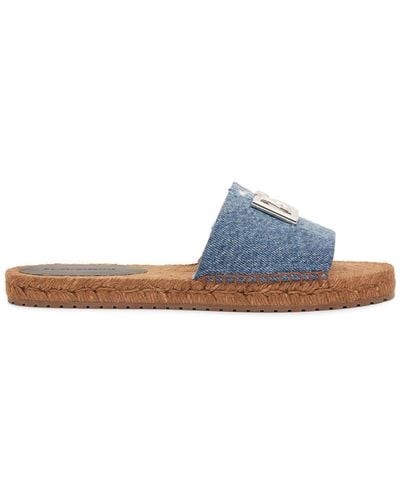 Dolce & Gabbana Flache Denim-espadrilles Mit Dg-logo - Weiß