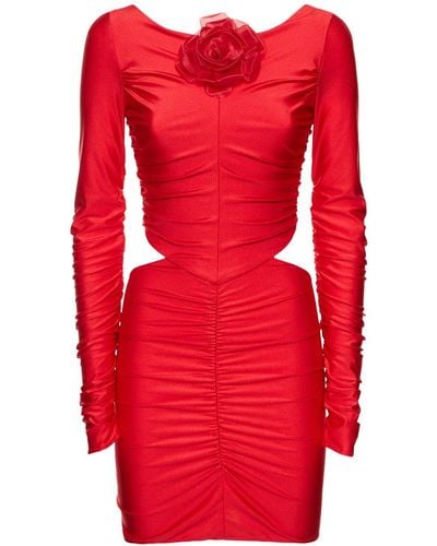 GIUSEPPE DI MORABITO Shiny Stretch Jersey Mini Dress - Red