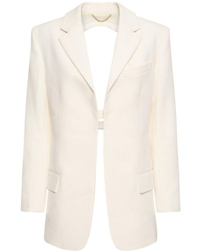 Victoria Beckham Lvr exclusive – veste en crêpe à dos ouvert - Neutre