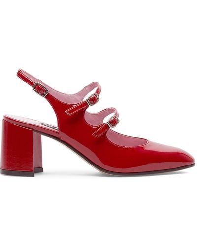 CAREL PARIS Zapatos destalonados de charol 60mm - Rojo
