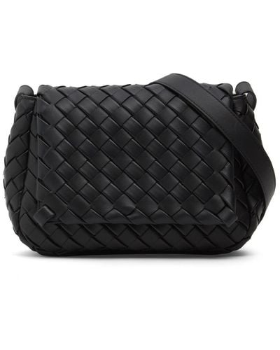 Bottega Veneta Small Cobble Leather Messenger Bag - Black