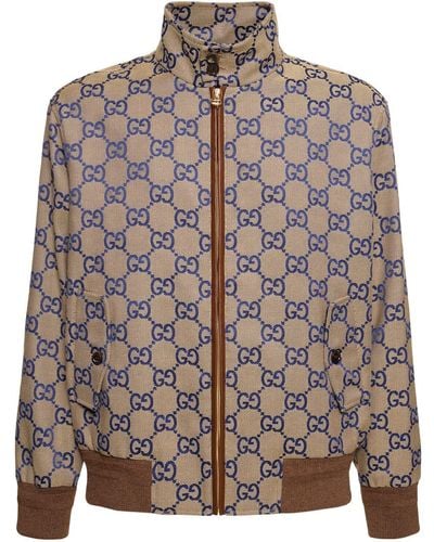 Gucci Maxi GG Canvas Zip Jacket - Brown