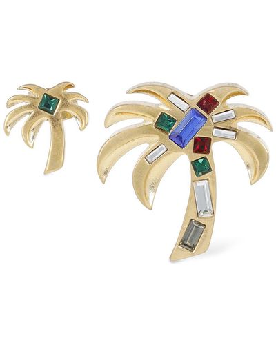 Palm Angels Palm Brass Embellished Earrings - Metallic