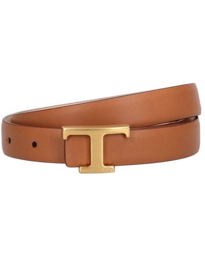 Tod's Ceinture en cuir à logo 20 mm - Blanc