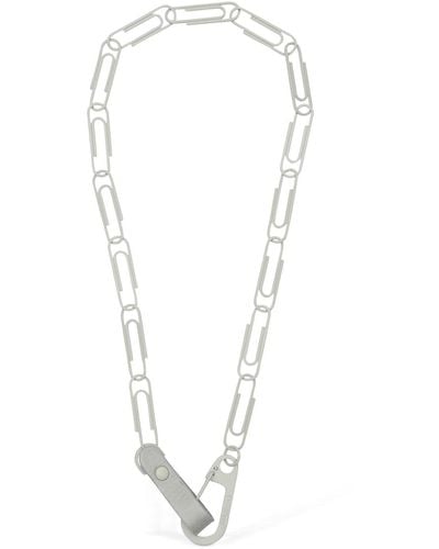 Off-White c/o Virgil Abloh Paperclip Chain Long Necklace - White