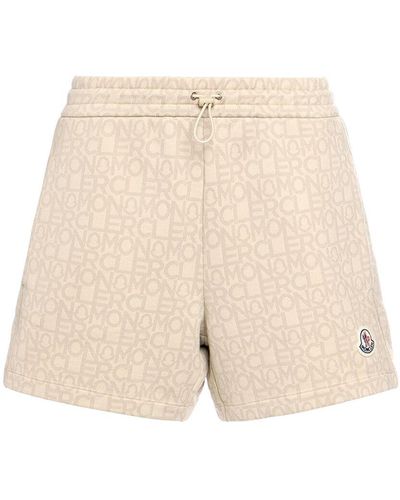 Moncler Jacquard-shorts Mit Monogramm - Natur