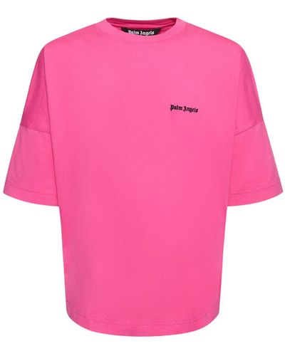 Palm Angels ロゴ刺繍 Tシャツ - ピンク