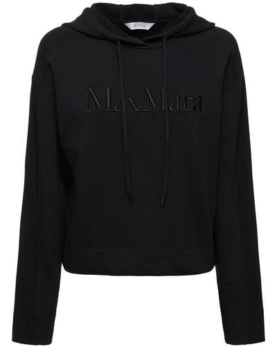 Max Mara Stadio Jersey Hooded Sweatshirt - Black
