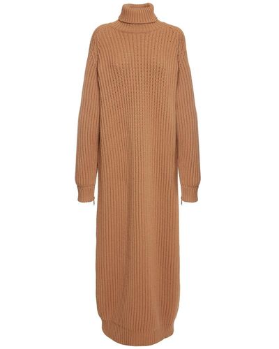 Max Mara Riviera Wool & Cashmere Knit Long Dress - Brown