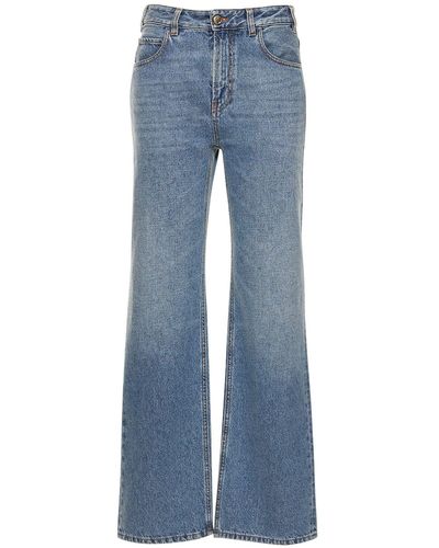 Chloé Cotton & Hemp Denim Straight Jeans - Blue