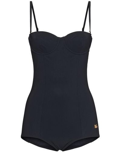 Dolce & Gabbana Jersey Balconette One-piece Swimsuit - Black