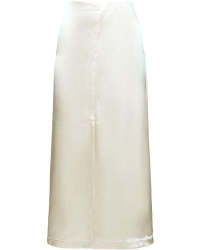 Loulou Studio Lys Silk Blend Midi Skirt - White
