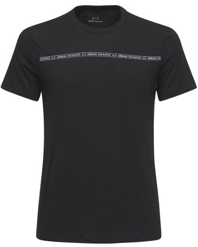 Armani Exchange T-shirt Aus Baumwolle Mit Logo - Schwarz