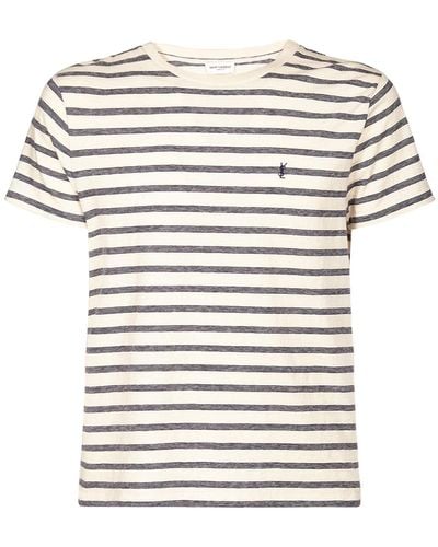 Saint Laurent Monogram コットンジャージーtシャツ - ホワイト