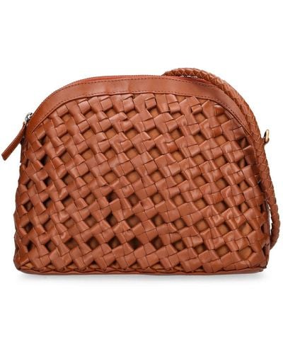 Bembien Carmen Woven Leather Shoulder Bag - Brown