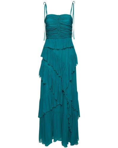 Ulla Johnson Aveline Silk Long Gown - Blue