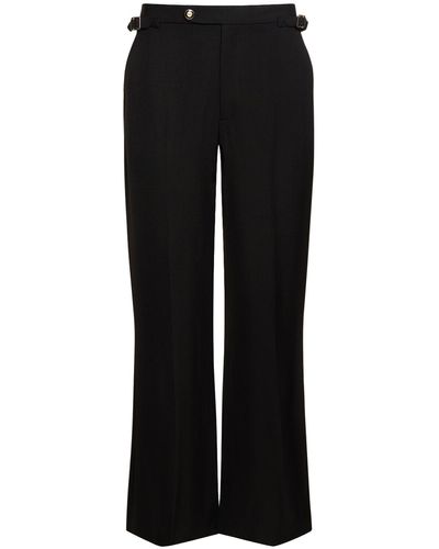 Casablancabrand Viscose & Silk Formal Straight Trousers - Black