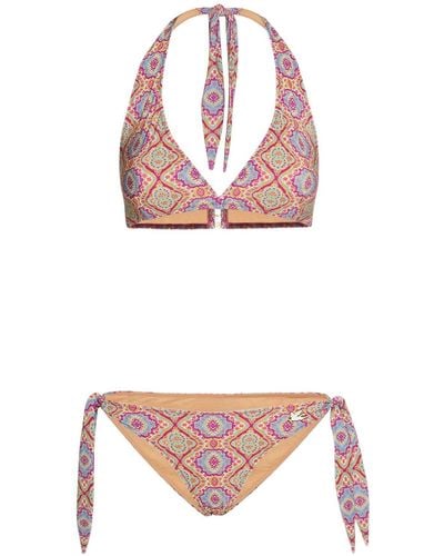 Etro Printed Lycra Triangle Bikini Set - Pink