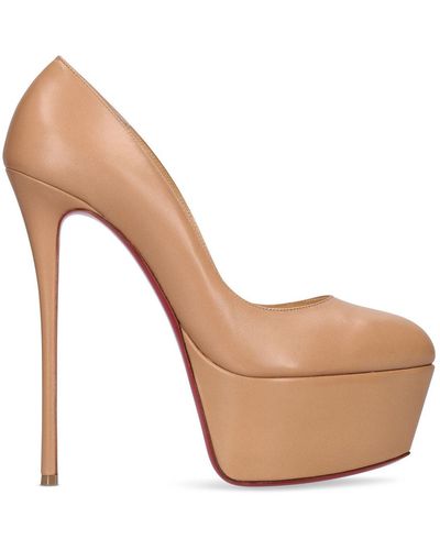 Christian Louboutin 160Mm Dolly Leather Platform Pumps - Natural