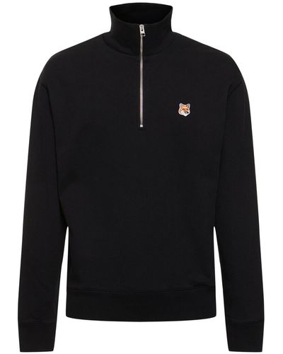 Maison Kitsuné Fox Head Patch Comfort Zip Sweatshirt - Black