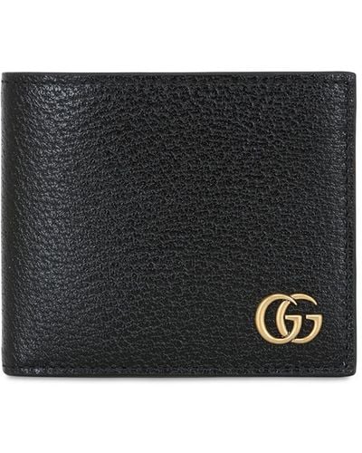 Gucci Portefeuille En Cuir Classique "gg Marmont" - Noir