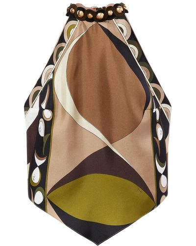 Emilio Pucci シルクツイルトップ - グリーン